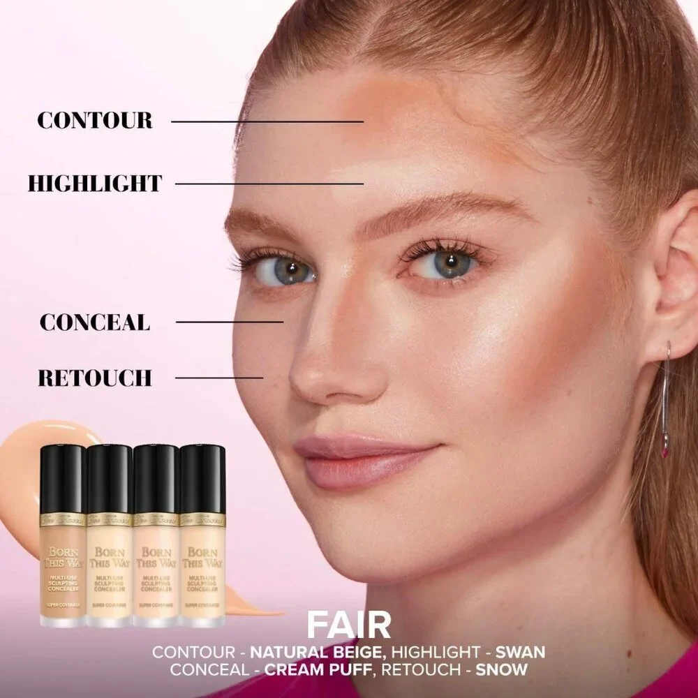 Too Faced Born This Way Super Coverage MultiUse Longwear Concealer Porcelain NEW